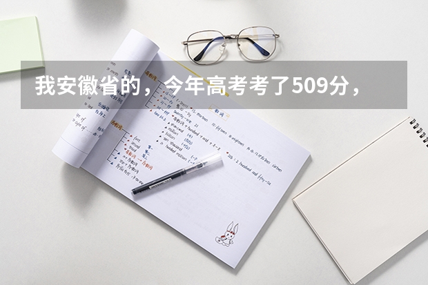 我安徽省的，今年高考考了509分，我是文科生，比二本线高8分，请问我能在安徽省内上哪些比较好的学校？