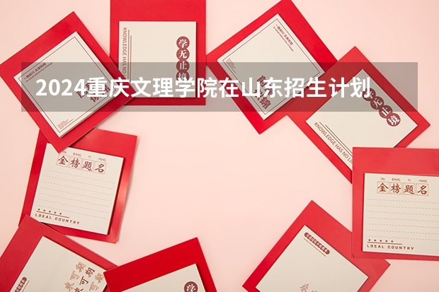 2024重庆文理学院在山东招生计划（招生人数）