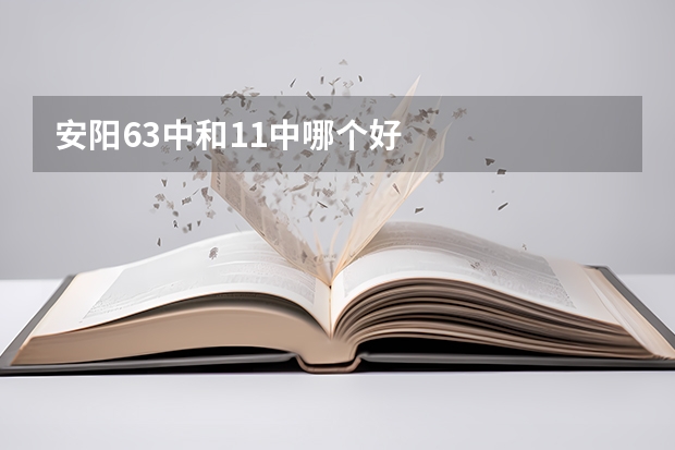 安阳63中和11中哪个好