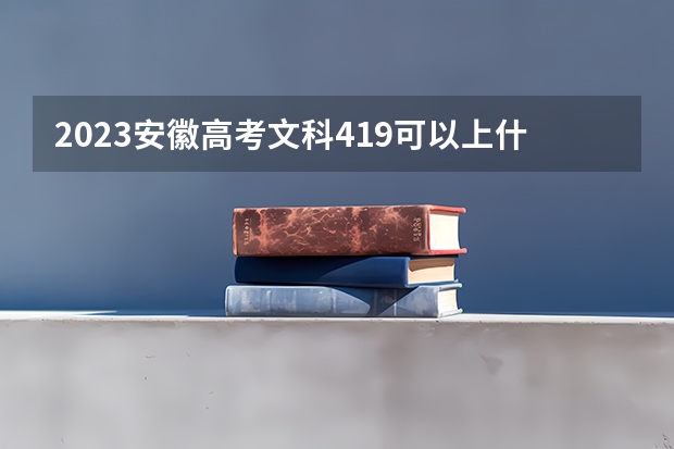 2023安徽高考文科419可以上什么大学