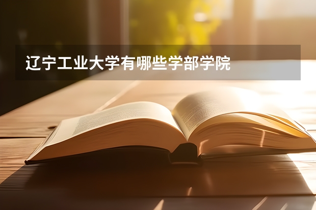 辽宁工业大学有哪些学部学院