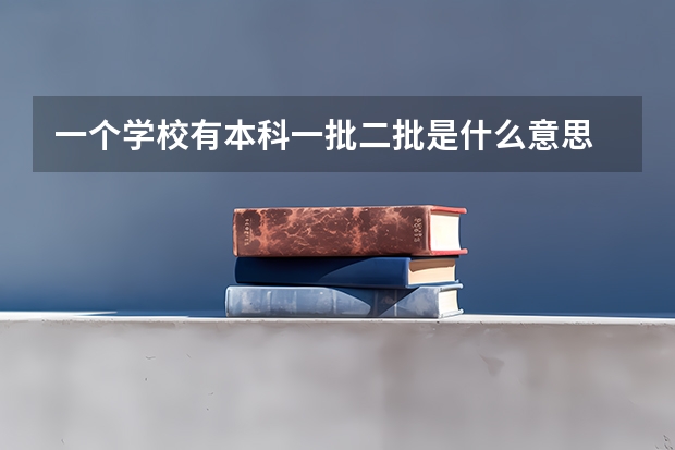 一个学校有本科一批二批是什么意思